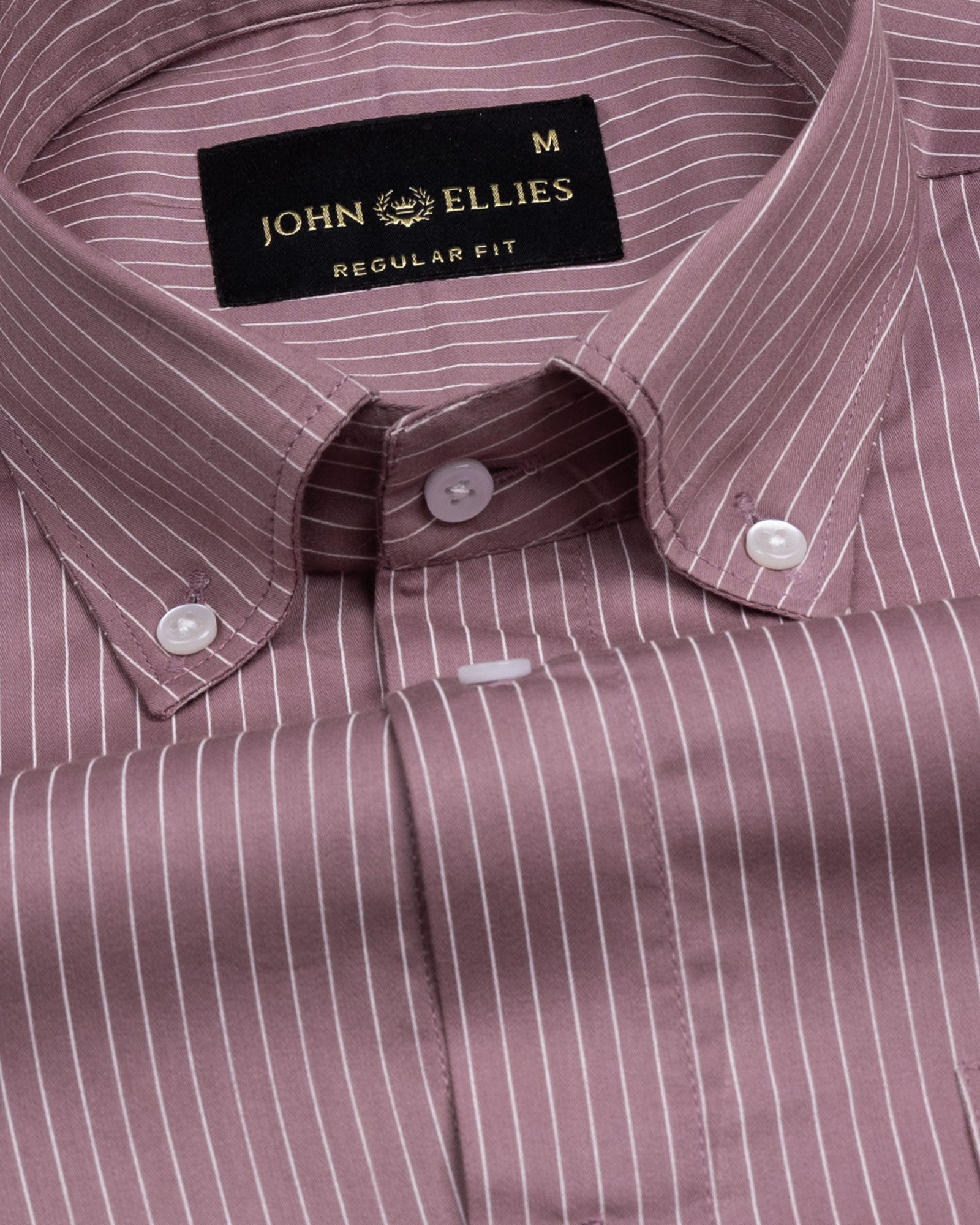Orter Pink Pin Stripes Button Down Premium Cotton Shirt - John Ellies