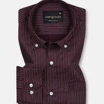 Orter Purple Pin Stripes Button Down Premium Cotton Shirt - John Ellies