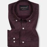 Orter Purple Pin Stripes Button Down Premium Cotton Shirt - John Ellies