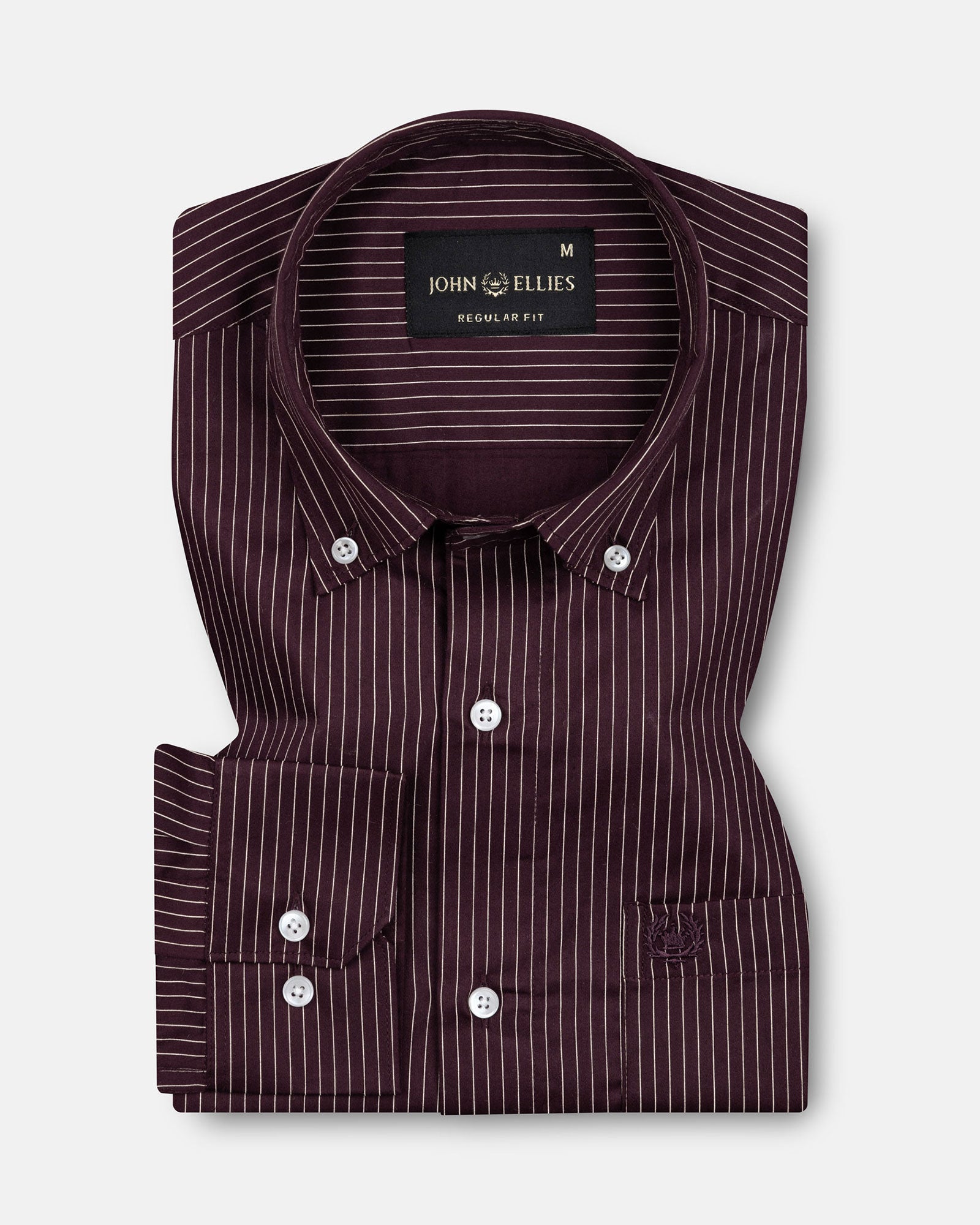 Orter Purple Pin Stripes Button Down Premium Cotton Shirt - John Ellies