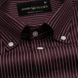 Orter Purple Pin Stripes Button Down Premium Cotton Shirt - John Ellies