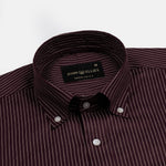 Orter Purple Pin Stripes Button Down Premium Cotton Shirt - John Ellies