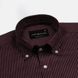 Orter Purple Pin Stripes Button Down Premium Cotton Shirt - John Ellies