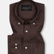 Orter Brown Pin Stripes Button Down Premium Cotton Shirt - John Ellies