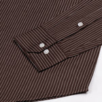 Orter Brown Pin Stripes Button Down Premium Cotton Shirt - John Ellies