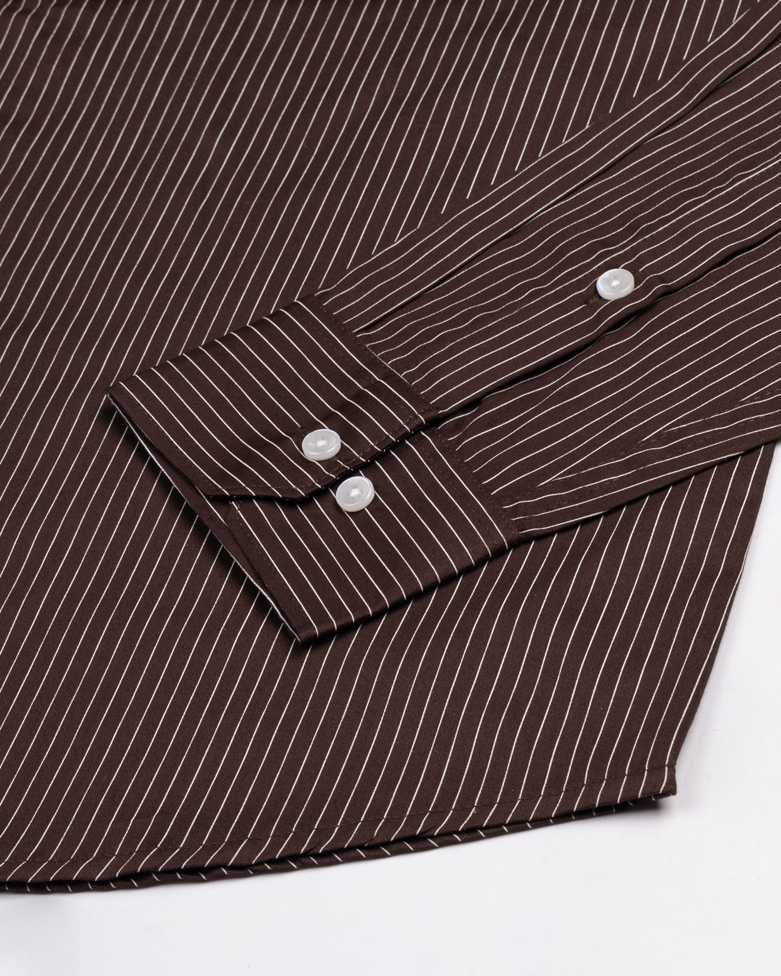 Orter Brown Pin Stripes Button Down Premium Cotton Shirt - John Ellies