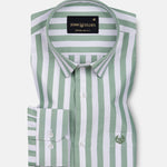 Layt Green Stripes Oxford Cotton Shirt - John Ellies