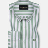 Layt Green Stripes Oxford Cotton Shirt - John Ellies