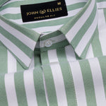 Layt Green Stripes Oxford Cotton Shirt - John Ellies