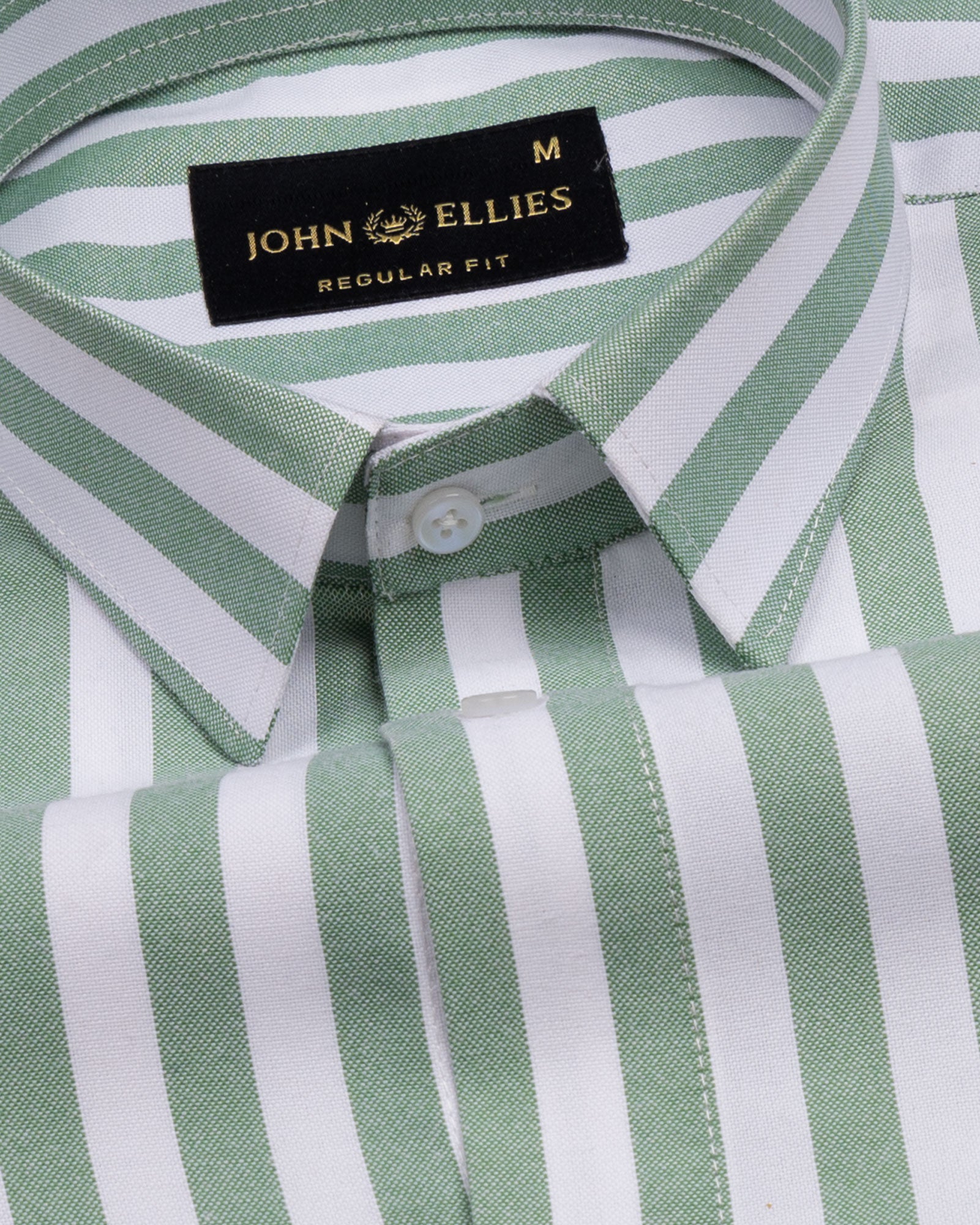 Layt Green Stripes Oxford Cotton Shirt - John Ellies