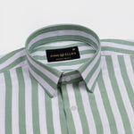Layt Green Stripes Oxford Cotton Shirt - John Ellies