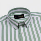 Layt Green Stripes Oxford Cotton Shirt - John Ellies