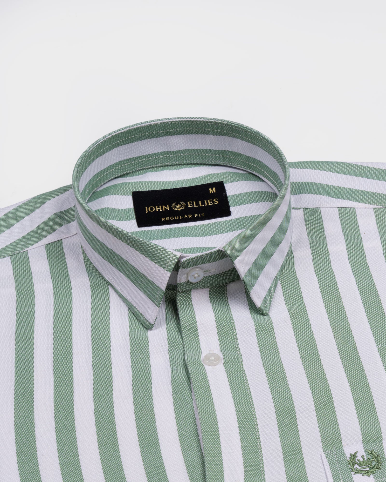 Layt Green Stripes Oxford Cotton Shirt - John Ellies