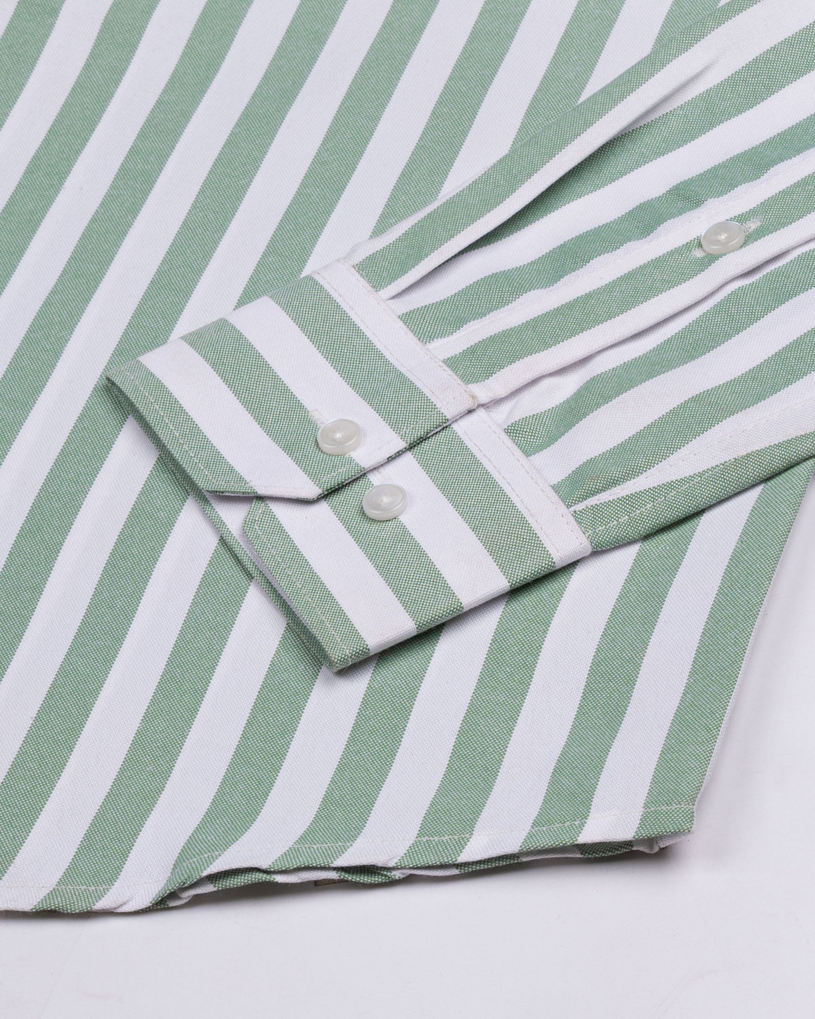 Layt Green Stripes Oxford Cotton Shirt - John Ellies