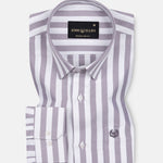 Layt Purple Stripes Oxford Cotton Shirt - John Ellies