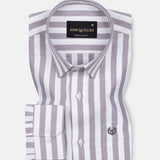Layt Purple Stripes Oxford Cotton Shirt - John Ellies