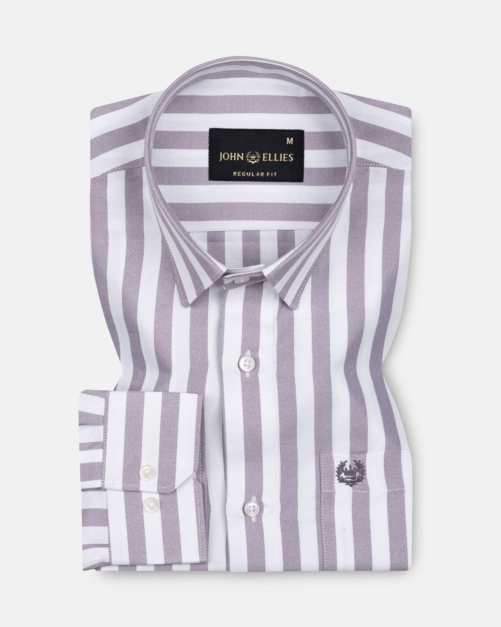 Layt Purple Stripes Oxford Cotton Shirt - John Ellies