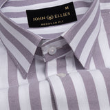Layt Purple Stripes Oxford Cotton Shirt - John Ellies