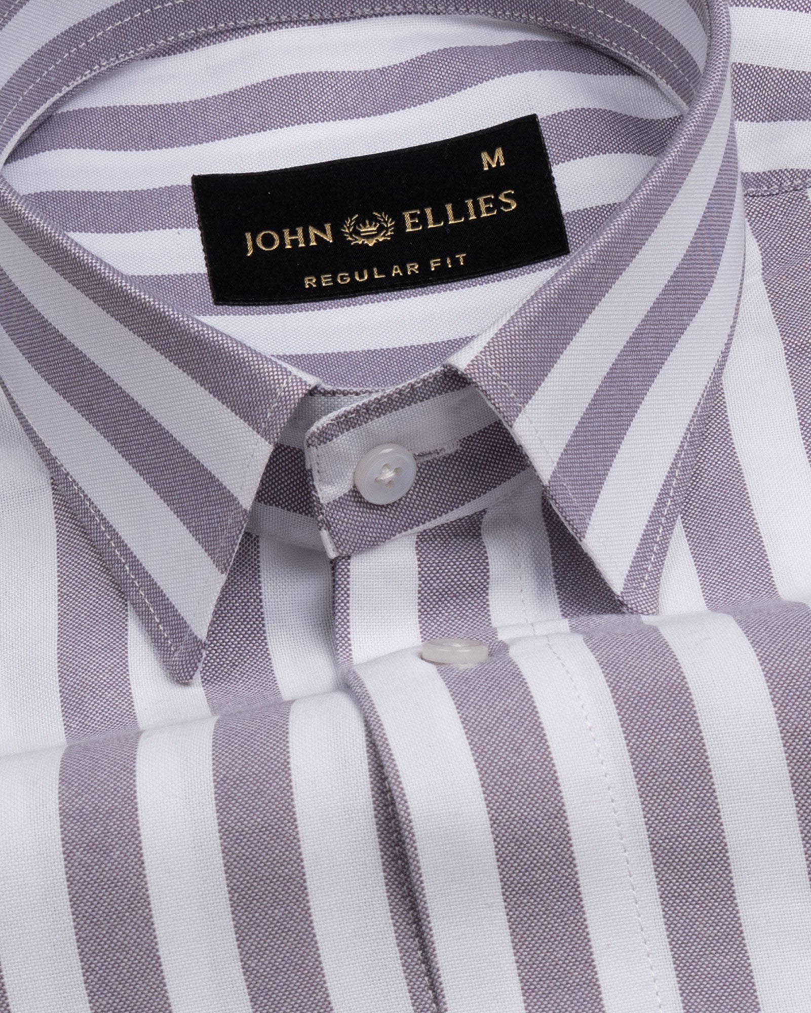 Layt Purple Stripes Oxford Cotton Shirt - John Ellies