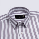 Layt Purple Stripes Oxford Cotton Shirt - John Ellies