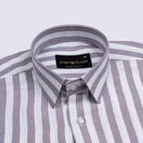 Layt Purple Stripes Oxford Cotton Shirt - John Ellies