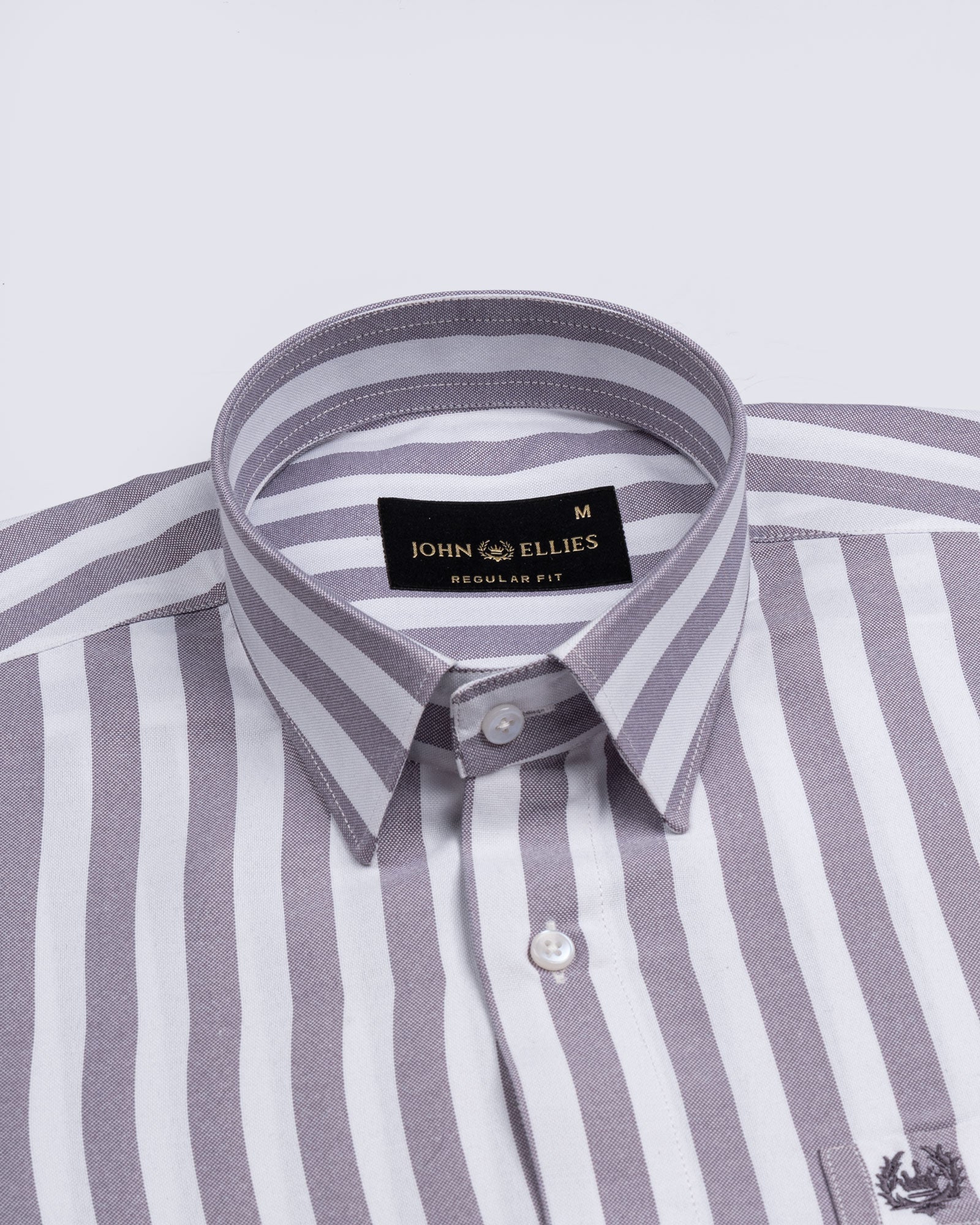 Layt Purple Stripes Oxford Cotton Shirt - John Ellies