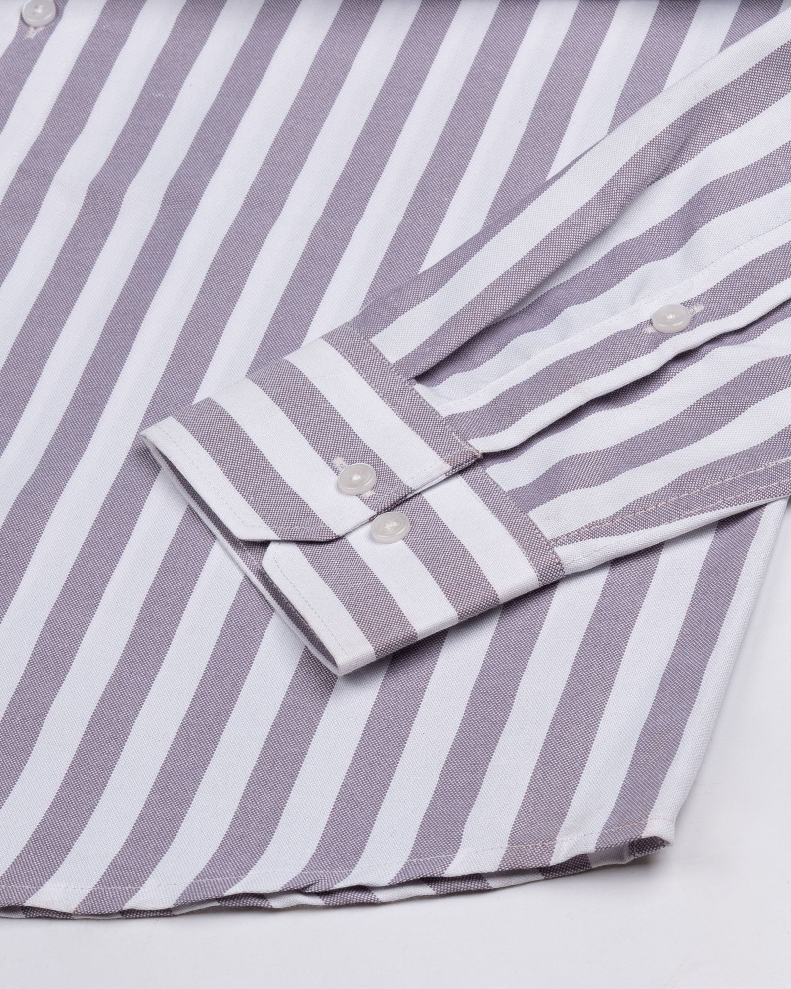 Layt Purple Stripes Oxford Cotton Shirt - John Ellies