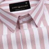 Layt Pink Stripes Oxford Cotton Shirt - John Ellies