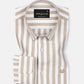 Layt Beige Stripes Oxford Cotton Shirt - John Ellies