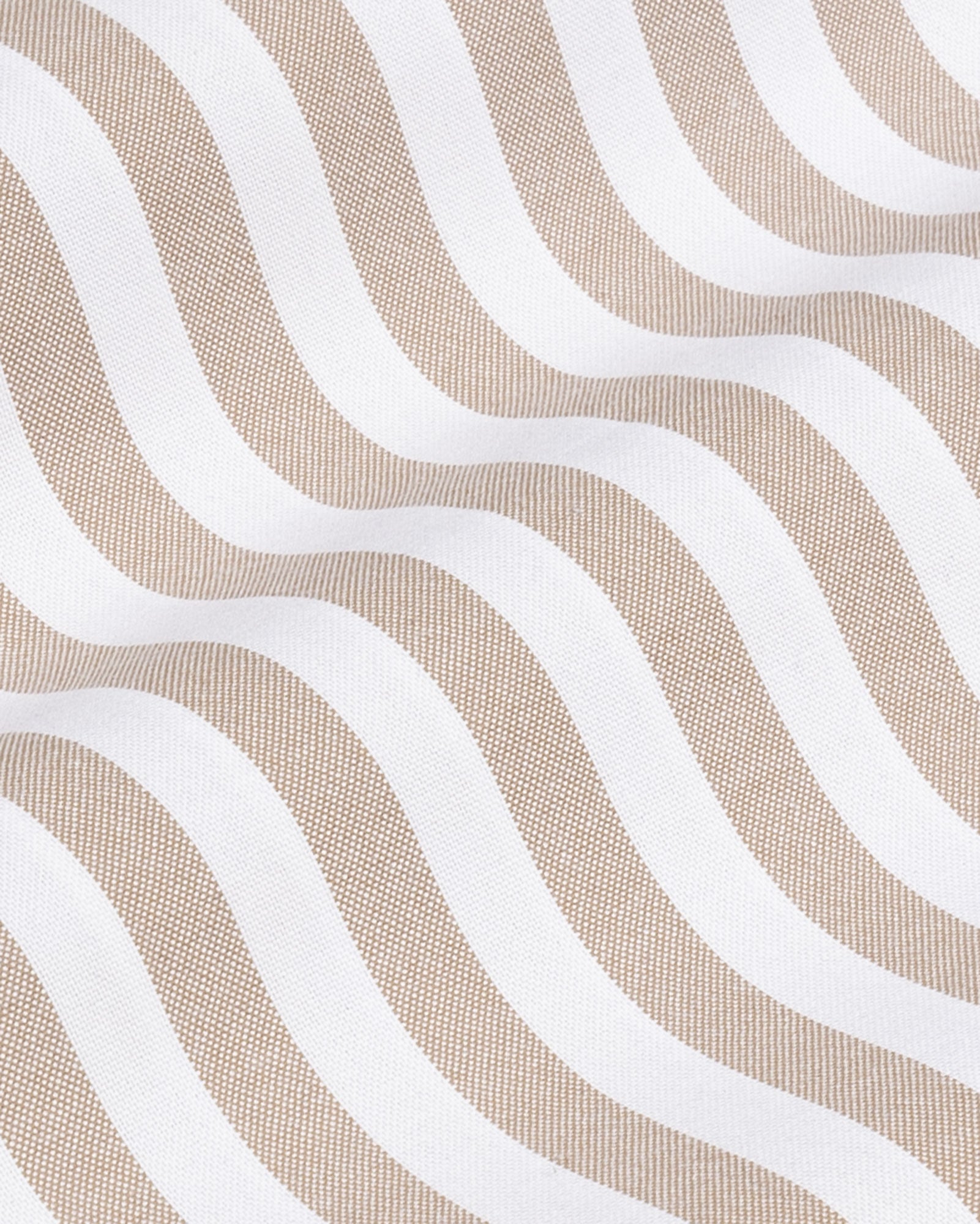 Layt Beige Stripes Oxford Cotton Shirt - John Ellies