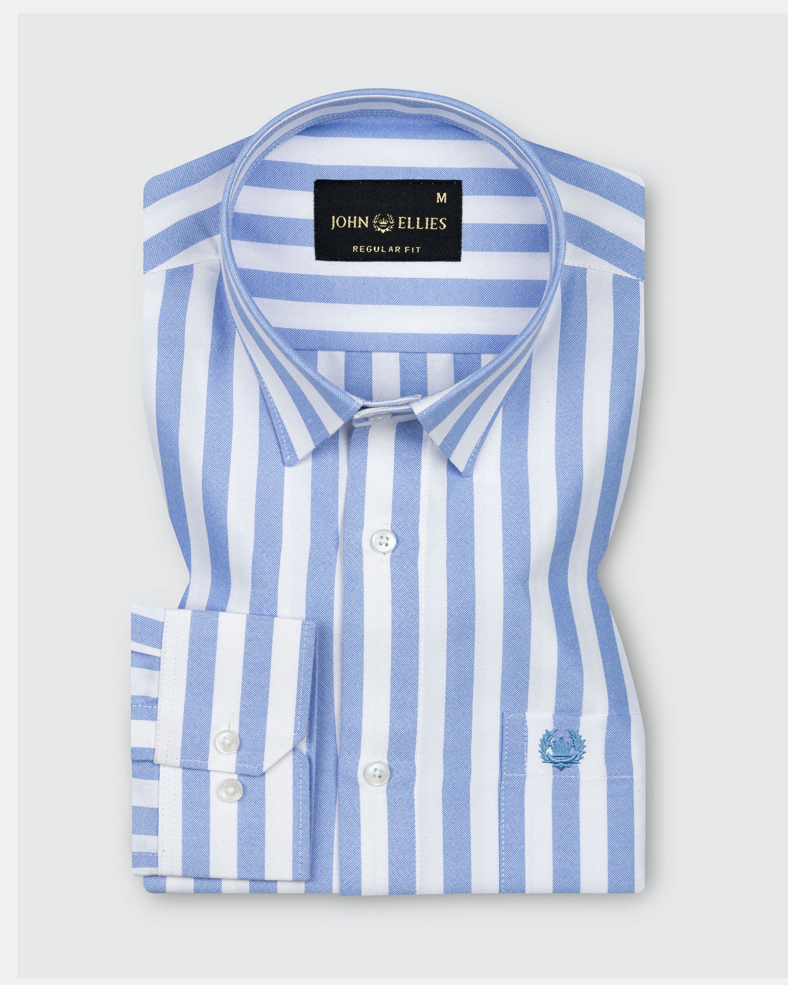 Layt Blue Stripes Oxford Cotton Shirt - John Ellies