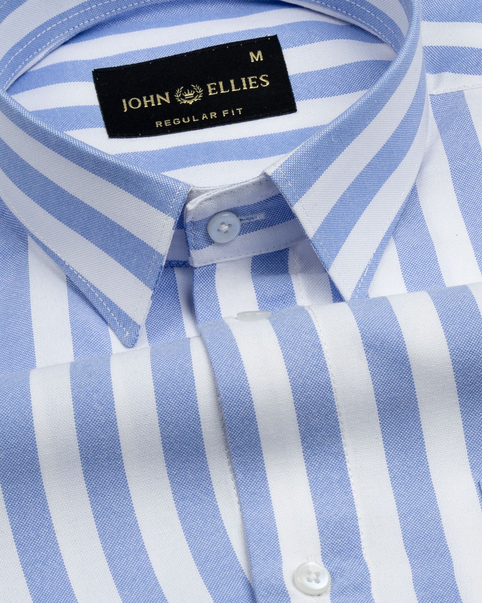 Layt Blue Stripes Oxford Cotton Shirt - John Ellies