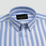 Layt Blue Stripes Oxford Cotton Shirt - John Ellies