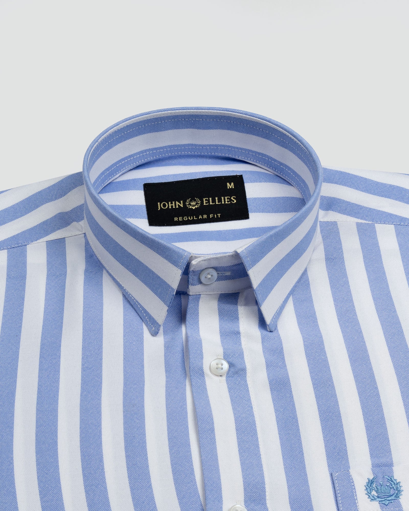 Layt Blue Stripes Oxford Cotton Shirt - John Ellies