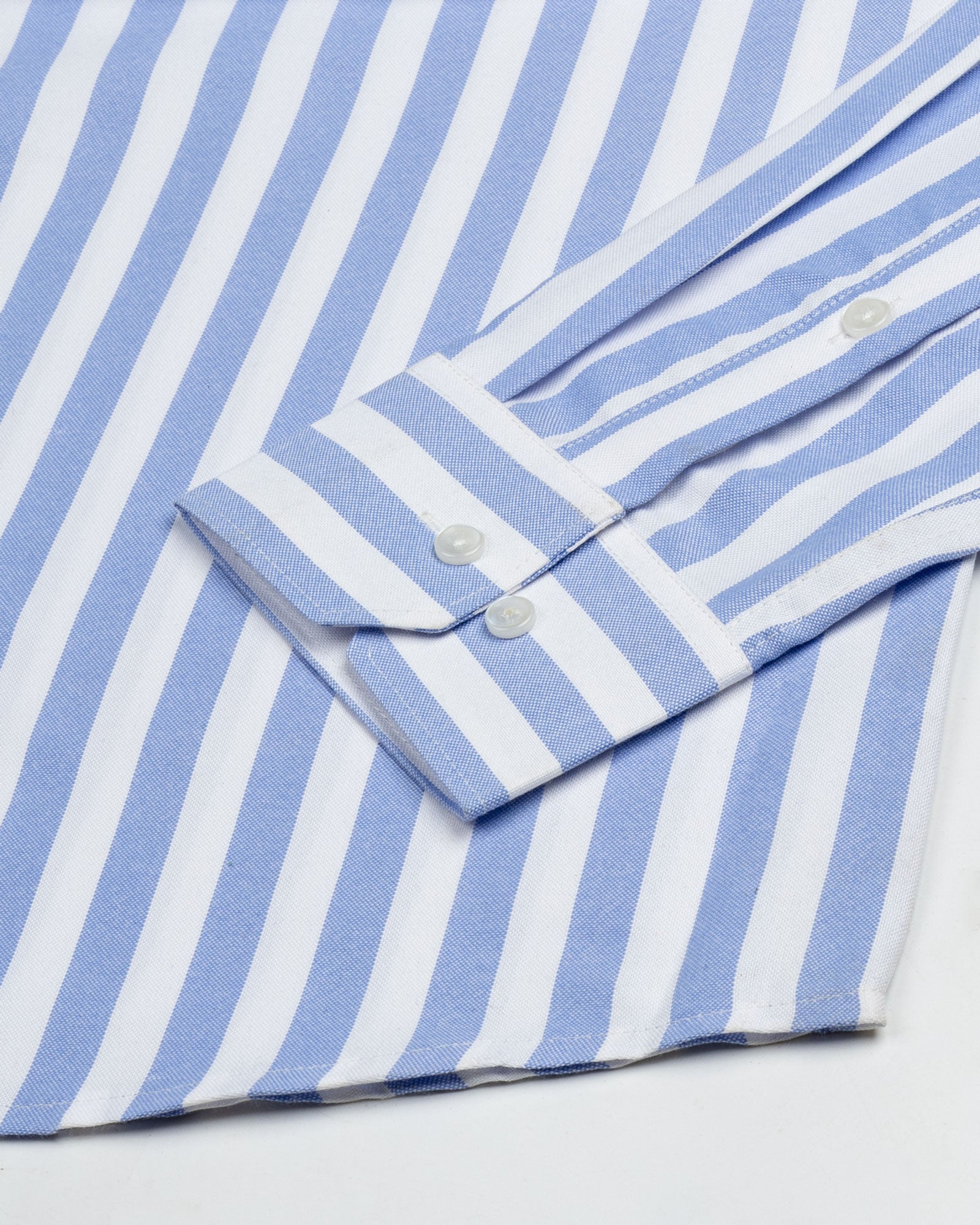Layt Blue Stripes Oxford Cotton Shirt - John Ellies