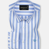 Layt Blue Stripes Oxford Cotton Shirt