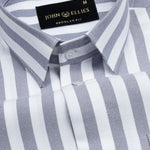 Layt Grey Stripes Oxford Cotton Shirt - John Ellies
