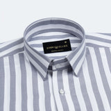 Layt Grey Stripes Oxford Cotton Shirt - John Ellies