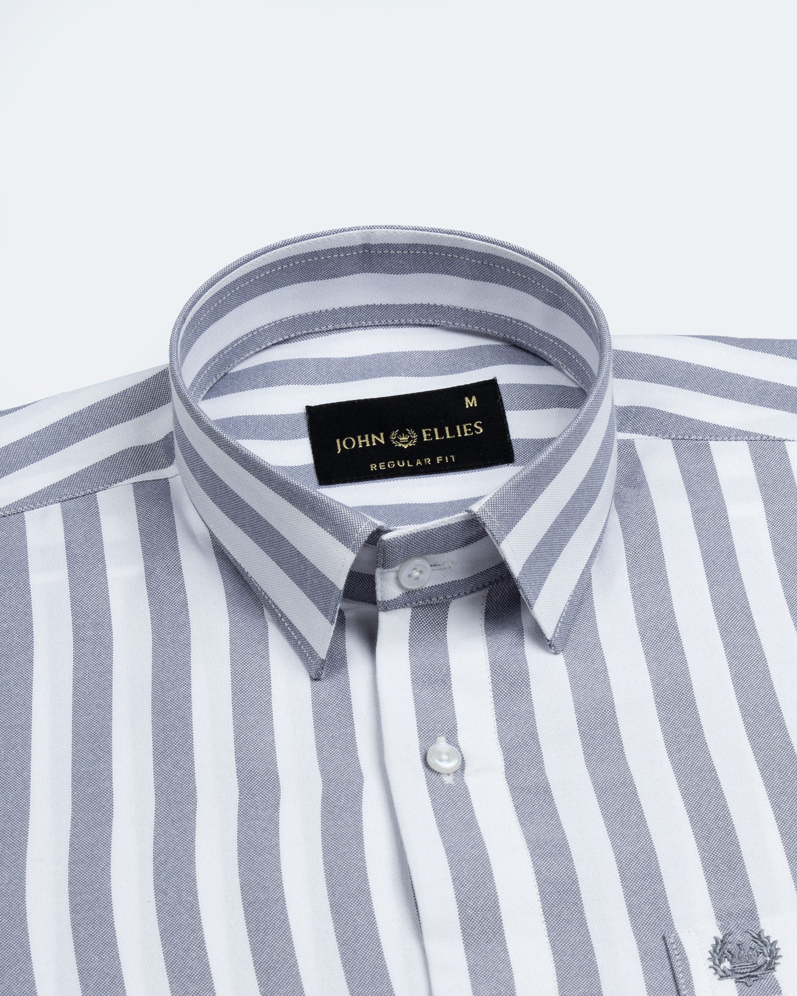 Layt Grey Stripes Oxford Cotton Shirt - John Ellies