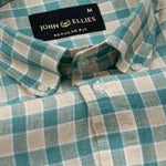 Qevan Green Check Button Down Linen Shirt - John Ellies