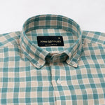 Qevan Green Check Button Down Linen Shirt - John Ellies