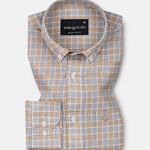 Qevan Grey Check Button Down Linen Shirt - John Ellies