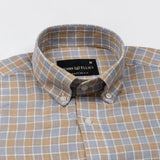 Qevan Grey Check Button Down Linen Shirt - John Ellies