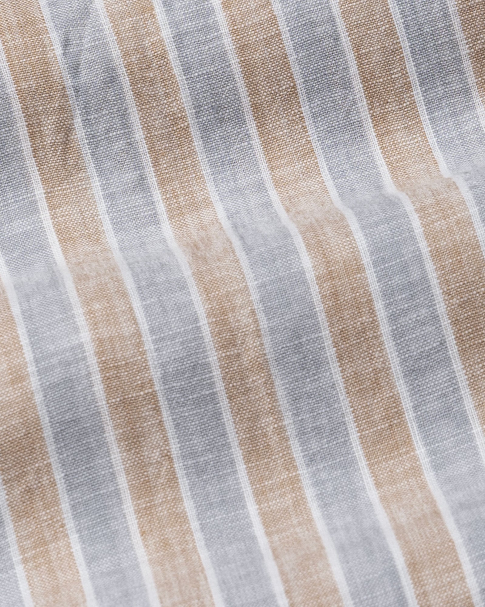 Qevan Grey Stripe Button Down Linen Shirt - John Ellies