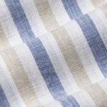 Qevan Blue Stripe Button Down Linen Shirt - John Ellies