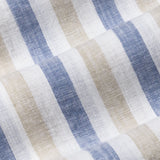 Qevan Blue Stripe Button Down Linen Shirt - John Ellies