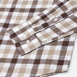 Qevan Brown Check Button Down Linen Shirt - John Ellies