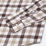 Qevan Brown Check Button Down Linen Shirt - John Ellies