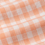 Qevan Peach Check Button Down Linen Shirt - John Ellies