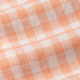 Qevan Peach Check Button Down Linen Shirt - John Ellies